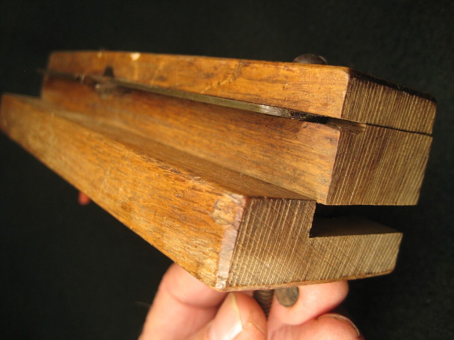 Antique Japanese Tool Kikai-Shakuri-Kana Adjustable Plow Plane