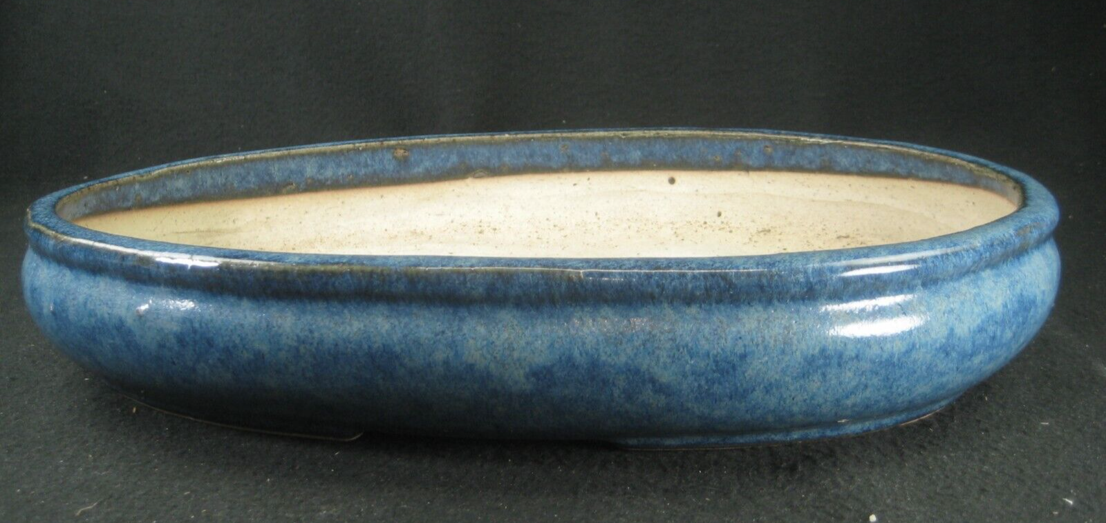 Japanese High Quality Cream Glazed Oval Bonsai Pot 15