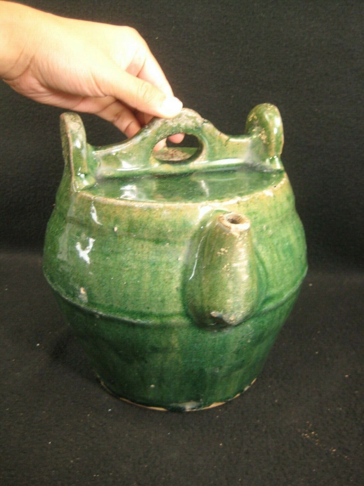 Jade Green Antique Chinese Qing Dynasty Tea Pot