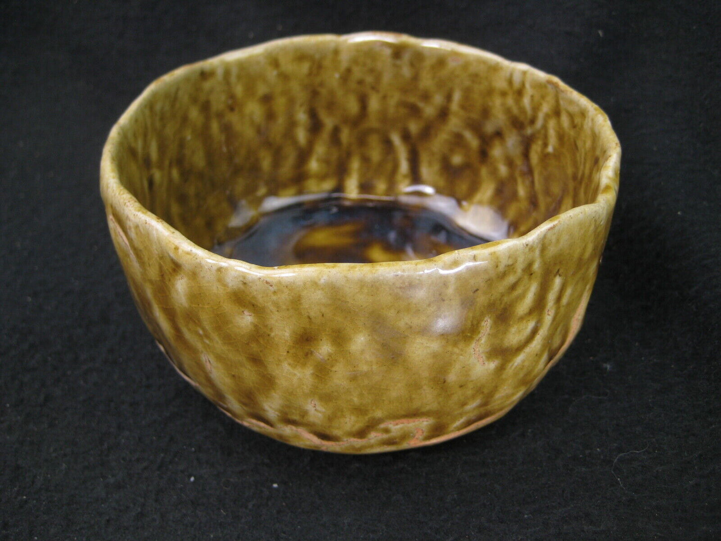 Vintage Japanese (C. 1950) Signed Tea Ceremony Ceramic Chawan Tea Bowl Olive