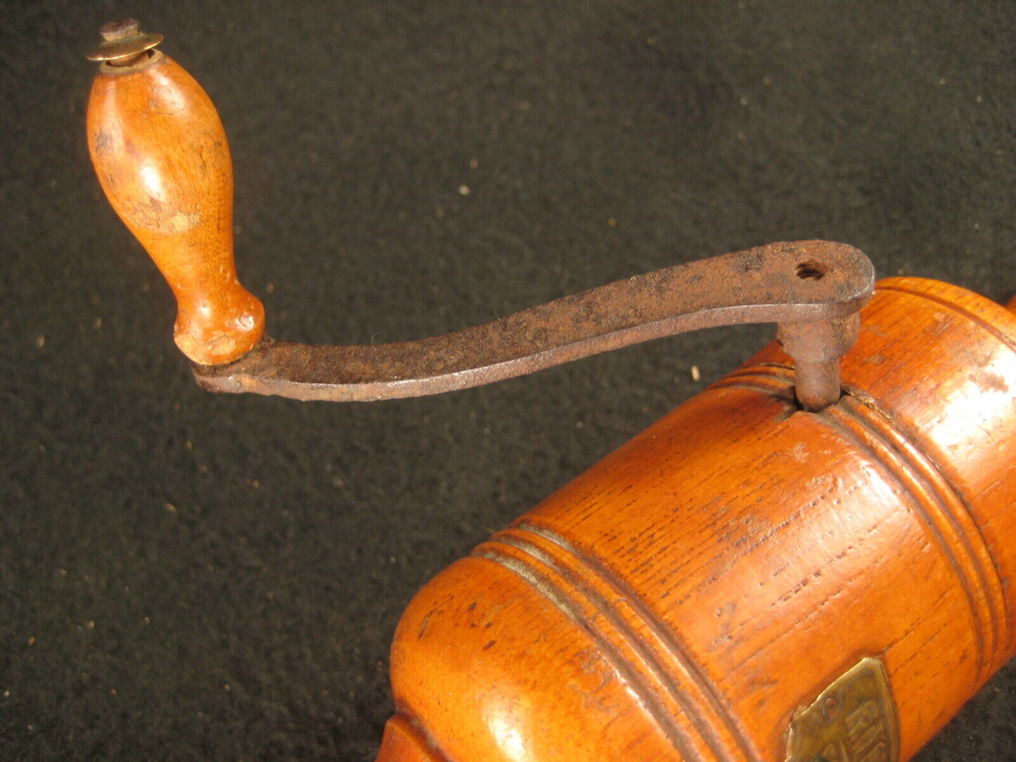 Antique Meiji Era (Early 1900'S)  Japanese Hand Crank Massager Zelkova Wood