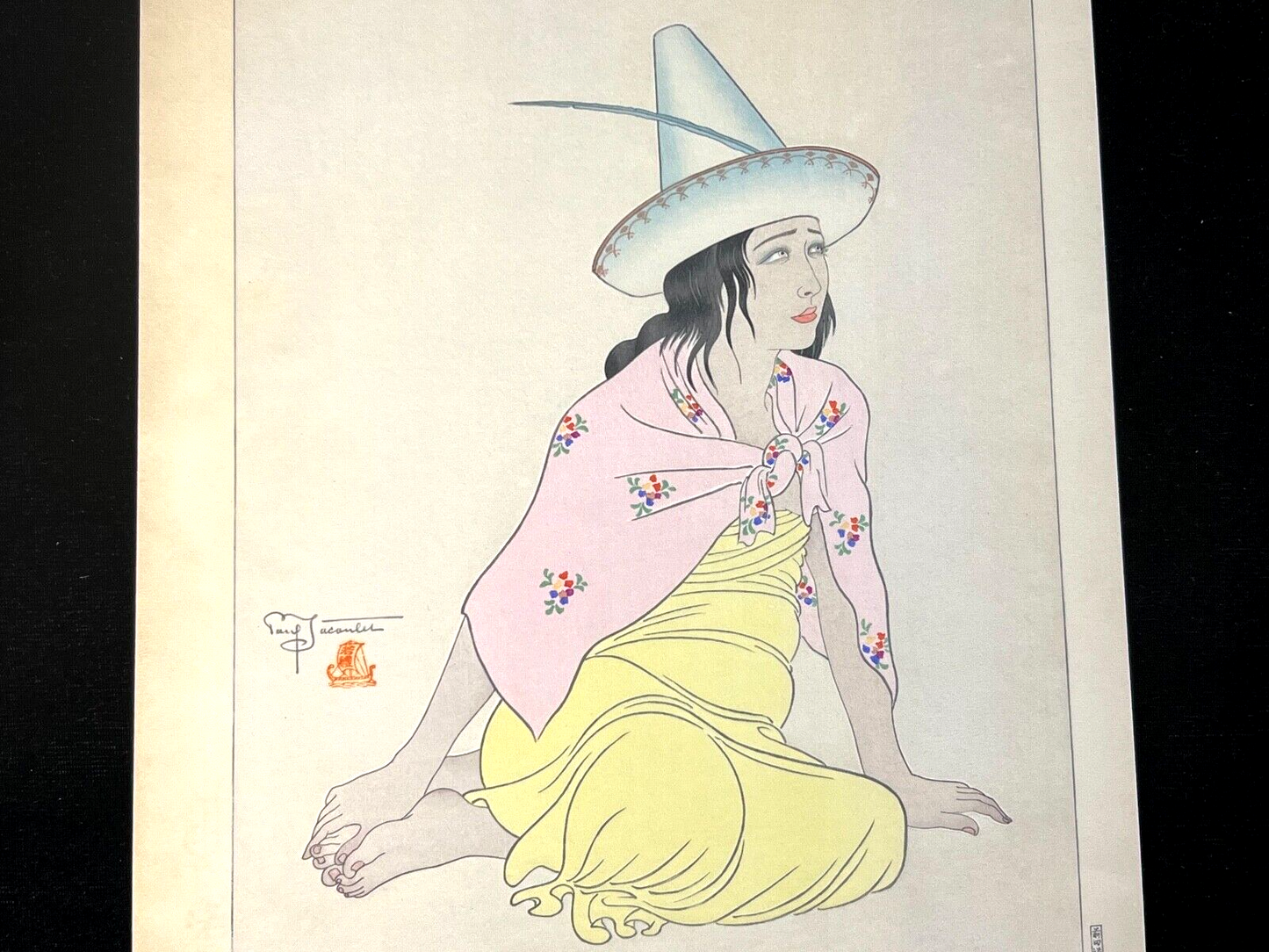 Paul Jacoulet Giclee Woodblock Print "Young Girl Of Jaluit" 7.75"x10"