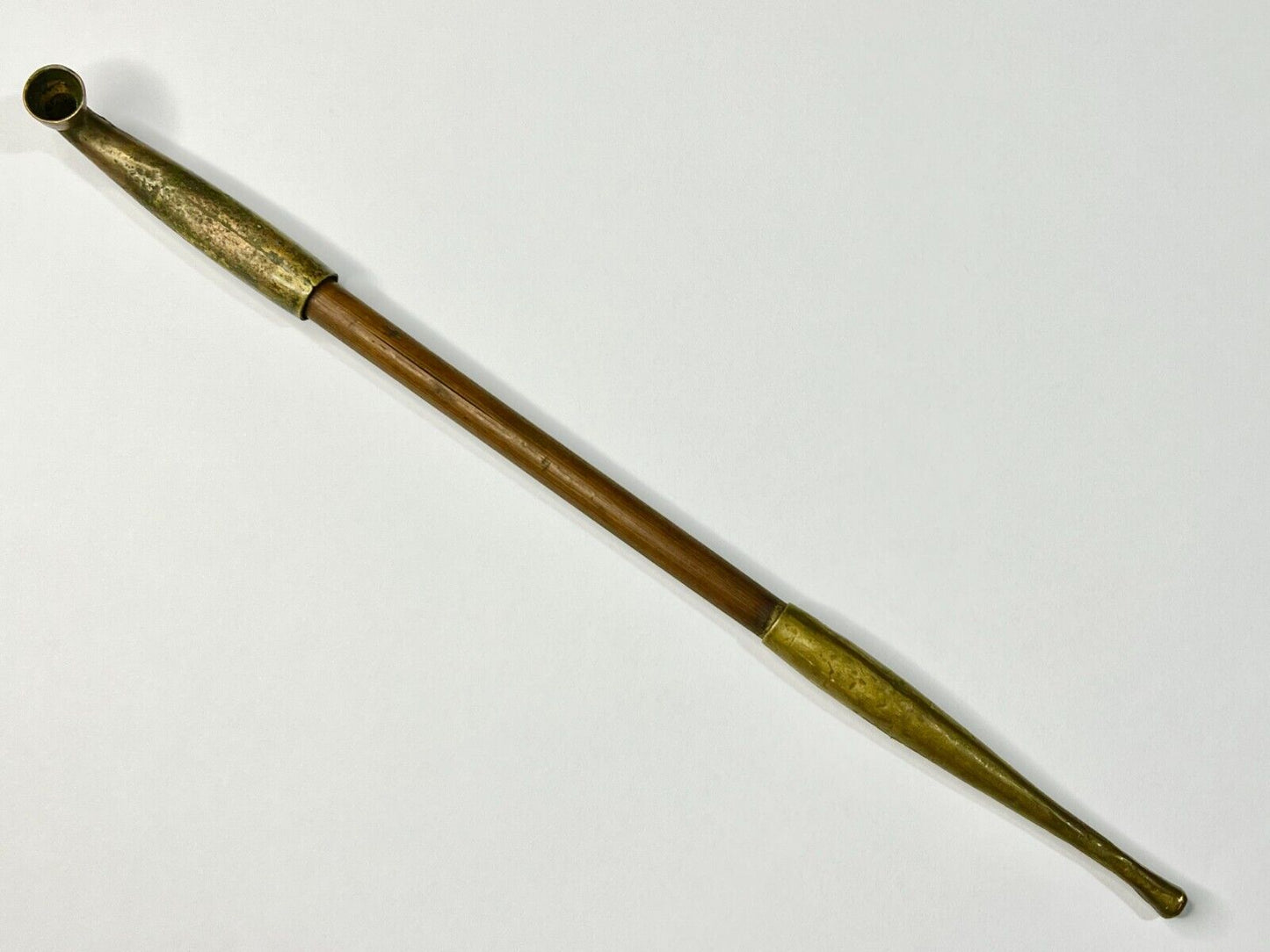 Antique Meiji Era (C1880) Japanese Bronze & Bamboo Signed Kiseru Good Draw 9"
