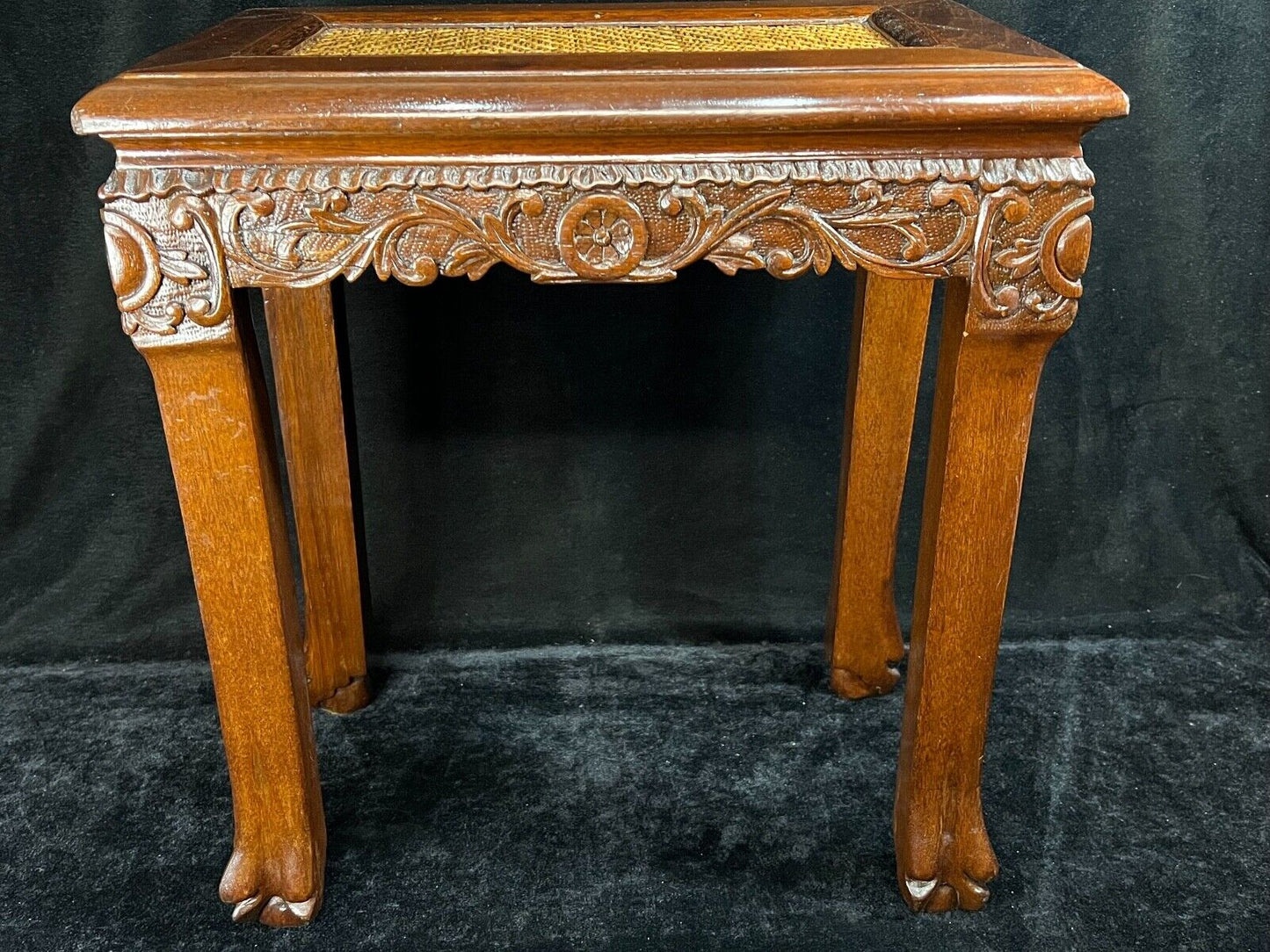 Antique Chinese Ming Style Stool Late Qing Dynasty Carved (Set of 2 Available)