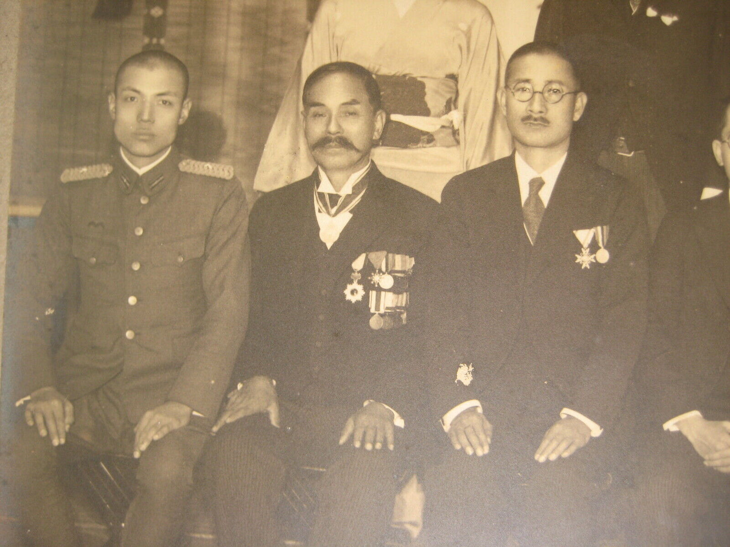 Japanese Antique Ww2 Wedding Photo 1938 (Showa 13Th Year) Imperial Military