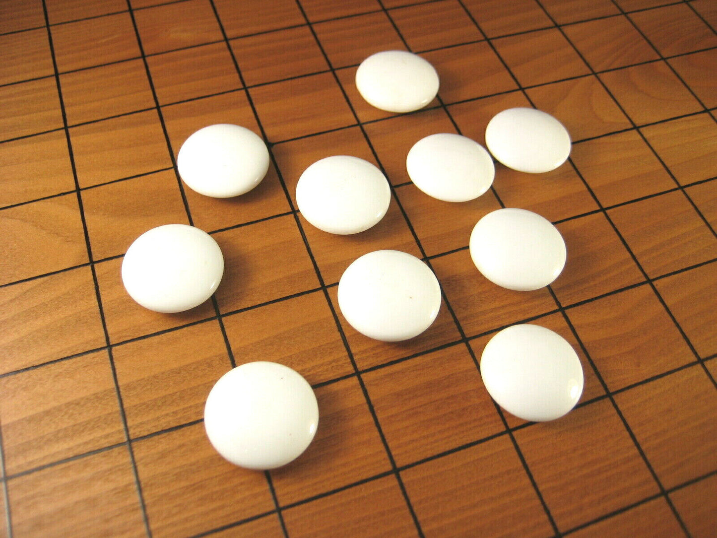 Vintage Japanese Go Game Stones X10 For Replacement - White Glass 10Pcs ~3/8"