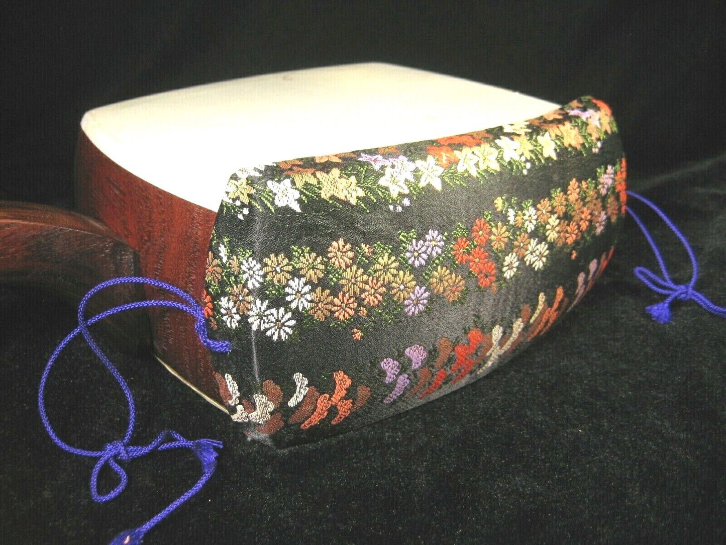 Vintage Japanese Shamisen Doukake Side Cover For Dou (Body) Various Flowers