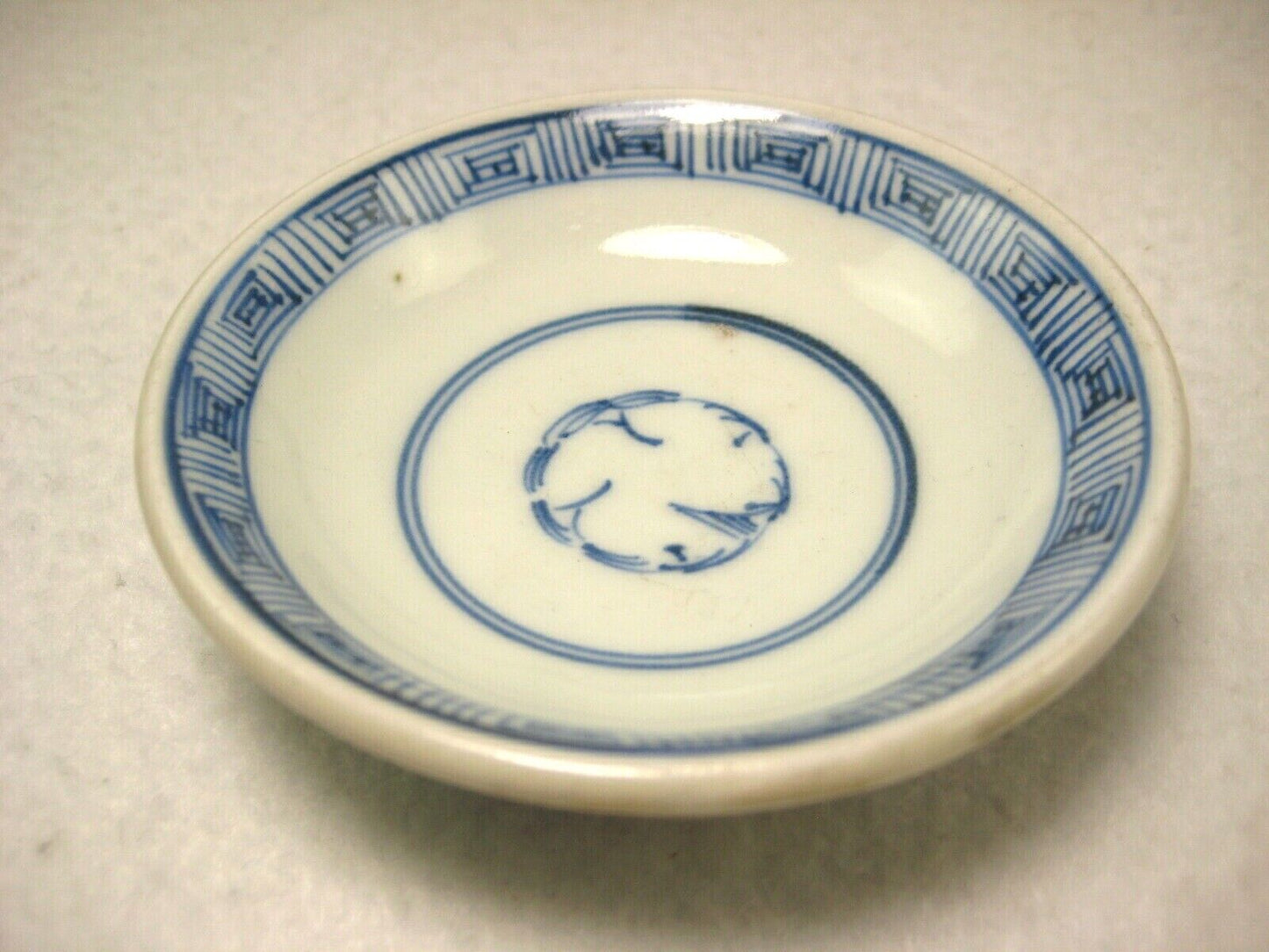 Vintage Chinese Ceramic Hand Painted In Cobalt Blue Sauce Mustard Dish