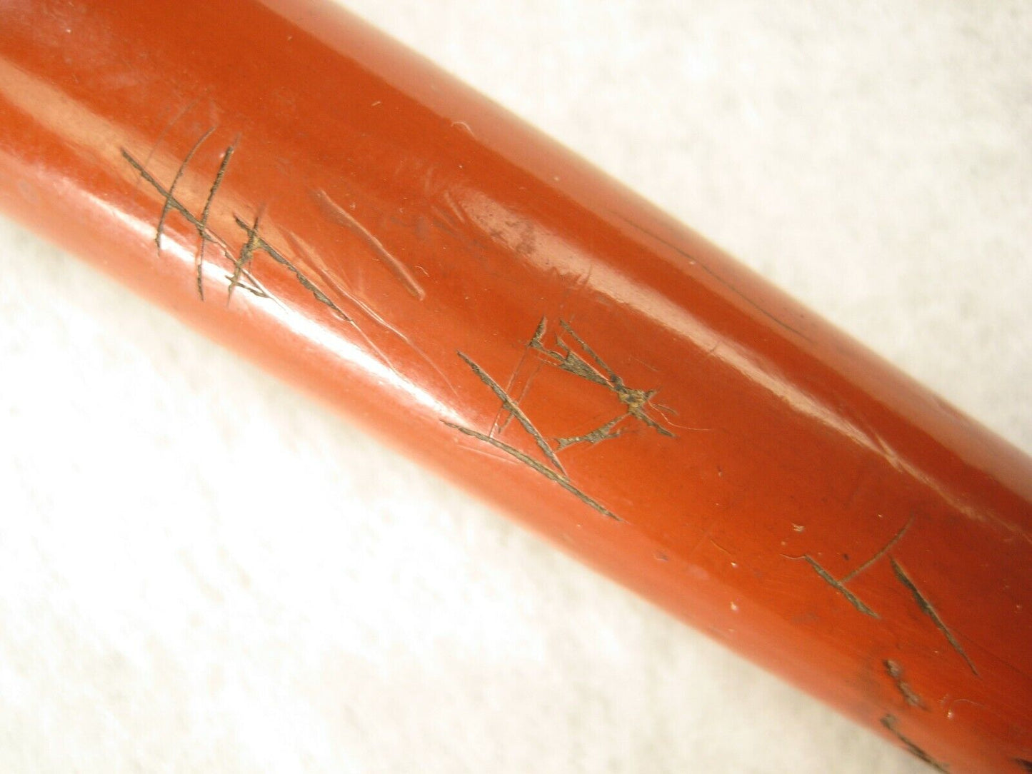 Vintage Japanese Signed Wooden Mechanical Pencil Carved Wooden Kitten Cat Head