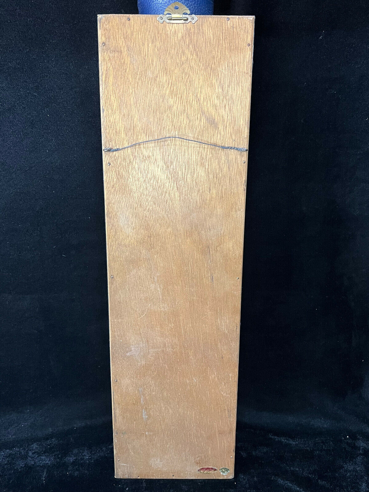 Vintage Japanese Hand Painted Tile Panels Framed Lotus Flowers 25" X 7"