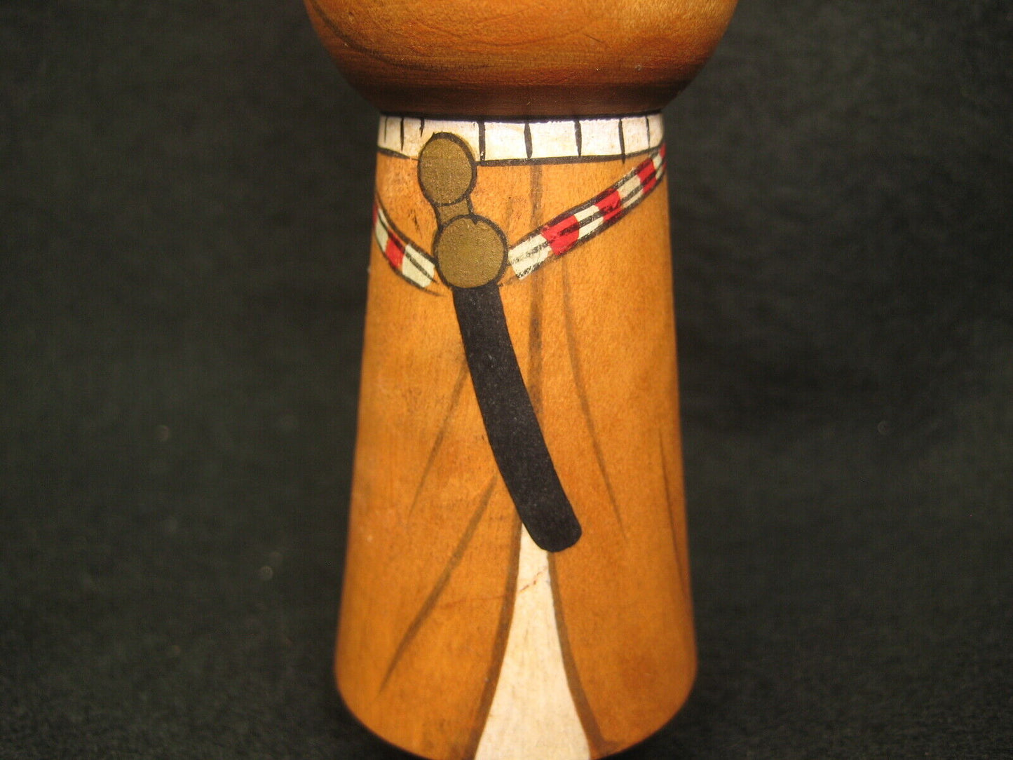 Vintage Japanese Showa Era (C.1940) Wooden Kokeshi Dollsamurai 5"