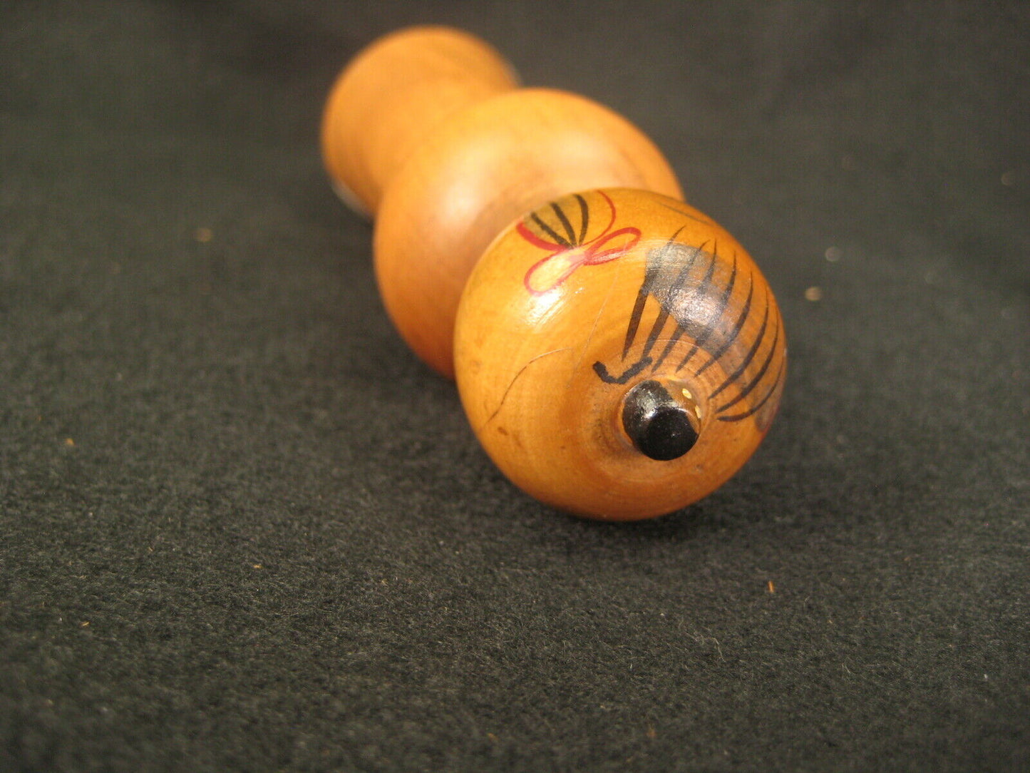 Vintage Japanese Showa Era (C.1940) Wooden Kokeshi Dollsamurai 5"