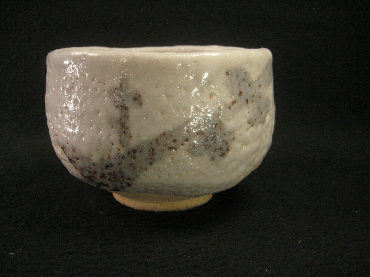 Vintage Japanese Signed Tea Ceremony Ceramic Chawan Large White Tea Bowl