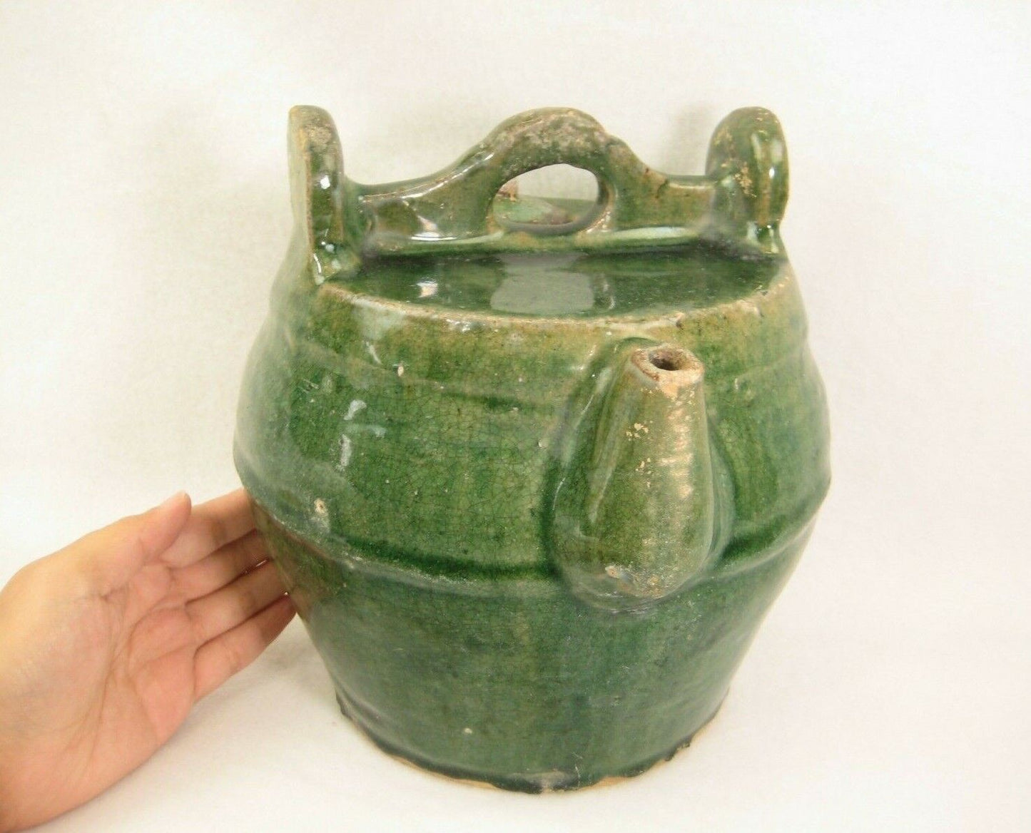 Jade Green Antique Chinese Qing Dynasty Tea Pot
