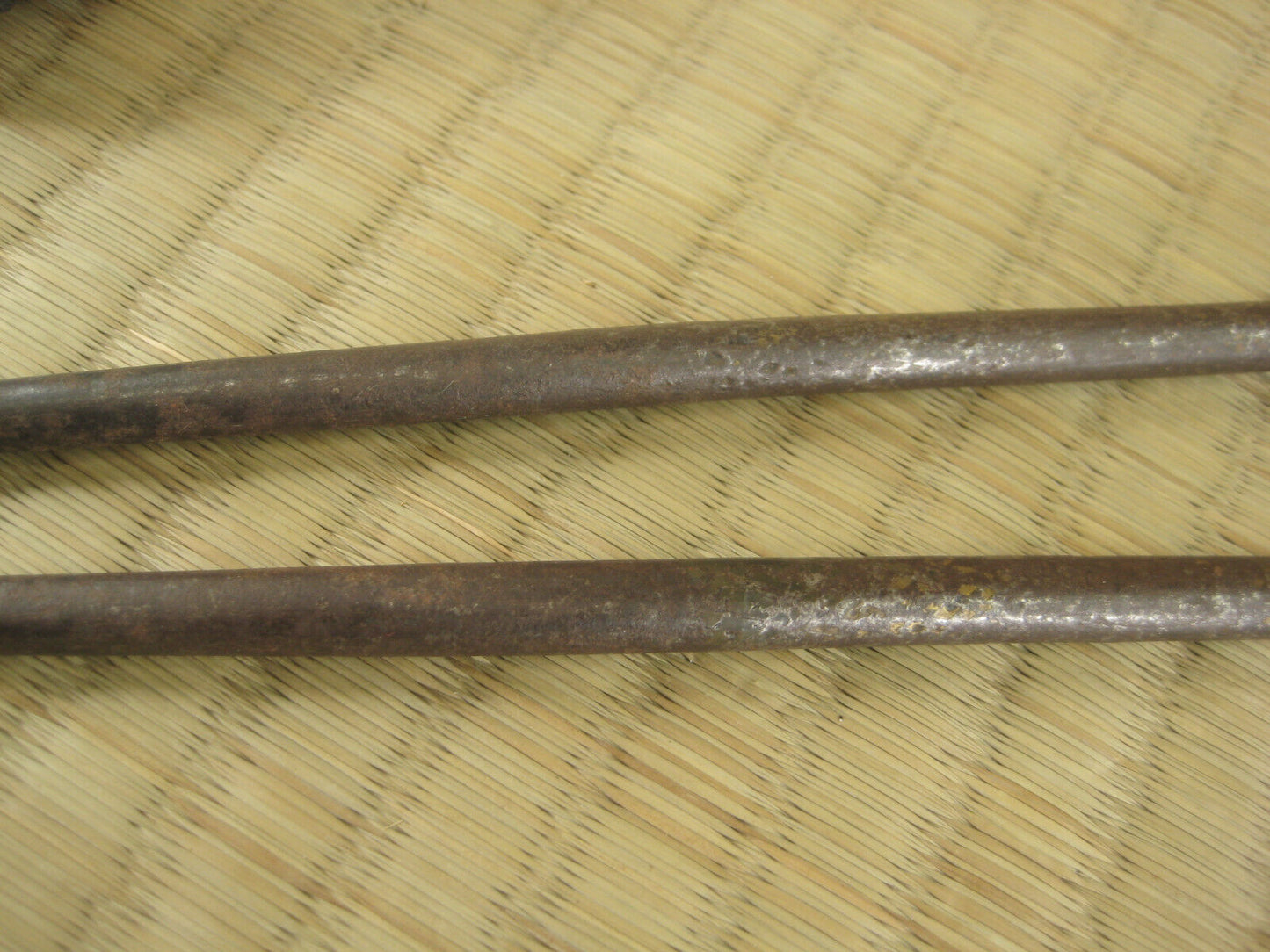 Antique Japanese (C1860) Chado Hibashi Fire Chopstickscast Iron 11"