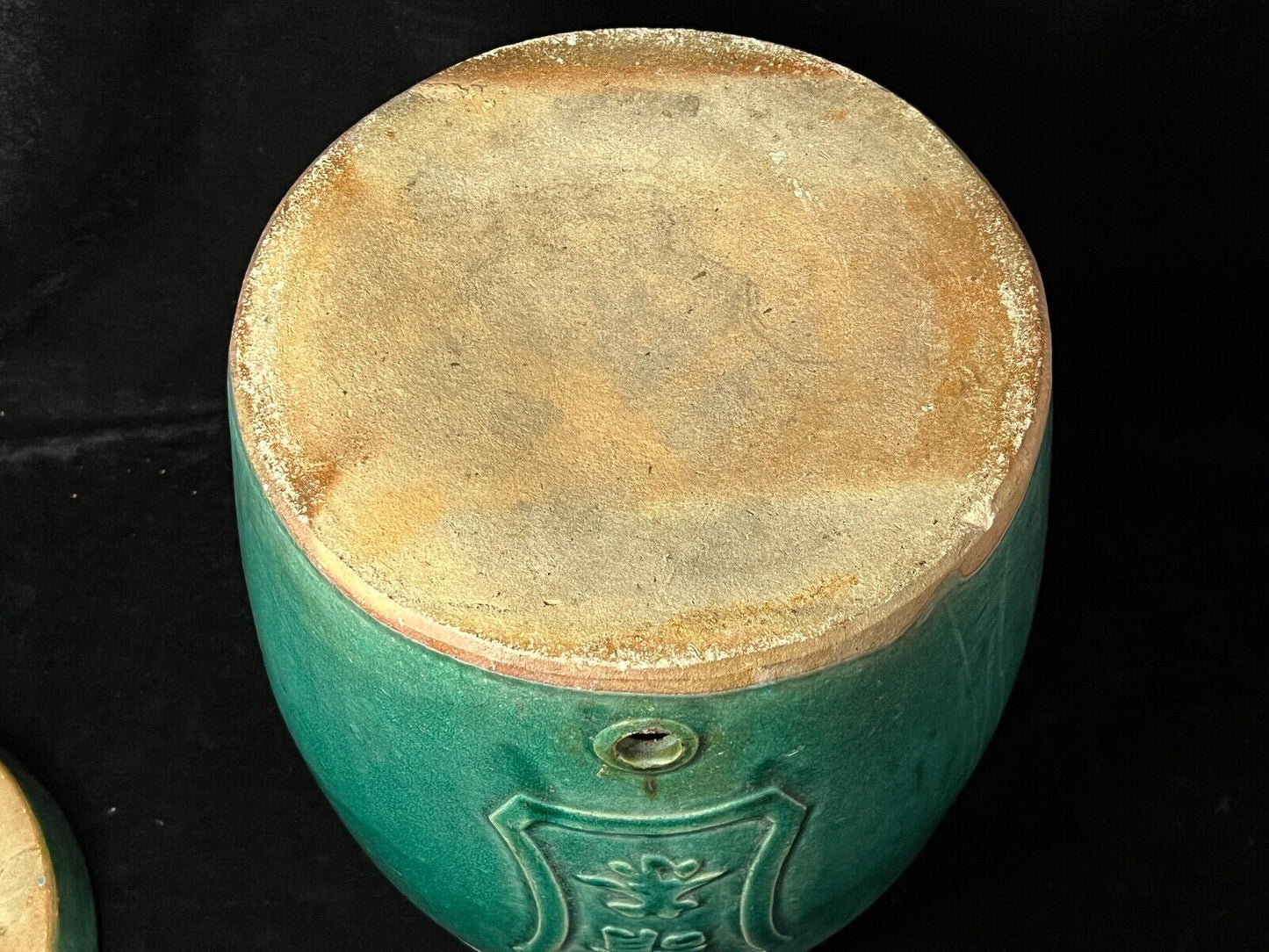 Antique Chinese (c 1890) Shiwan Glaze Large Tea Keg Jug Cask "Qingcha" 13.5"