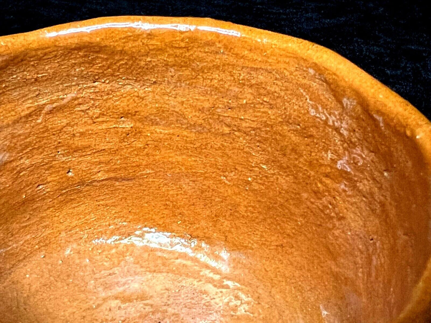 Vintage Japanese Tea Ceremony Ceramic Chawan Tea Bowl Raku Orange-Brown 5"