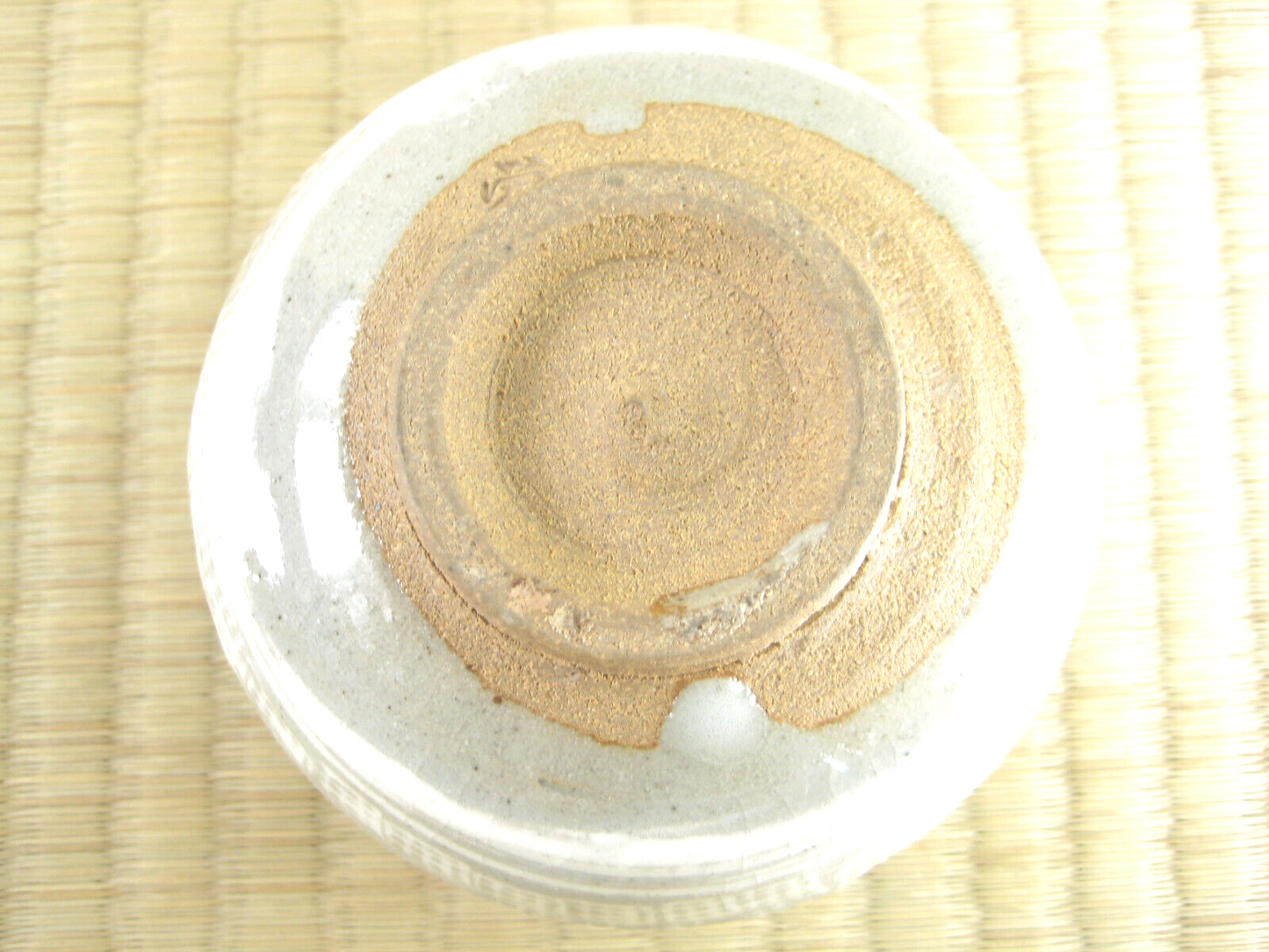 Vintage Japanese Chawan Tea Ceremony Bowl Hand Stamped Flowers Gray&White4"
