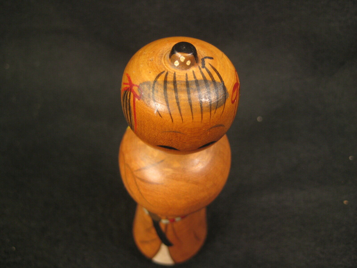 Vintage Japanese Showa Era (C.1940) Wooden Kokeshi Dollsamurai 5"