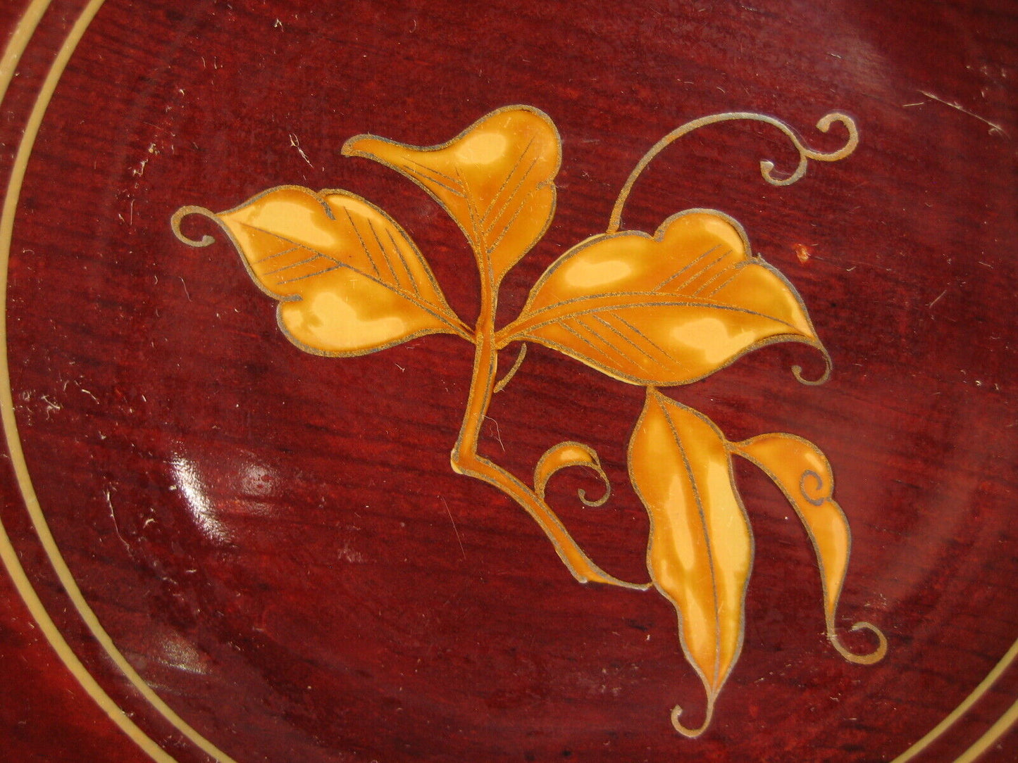 Antique C. 1920 Set Of 5 Japanese Lacquer Kashizara Appetizer Plates