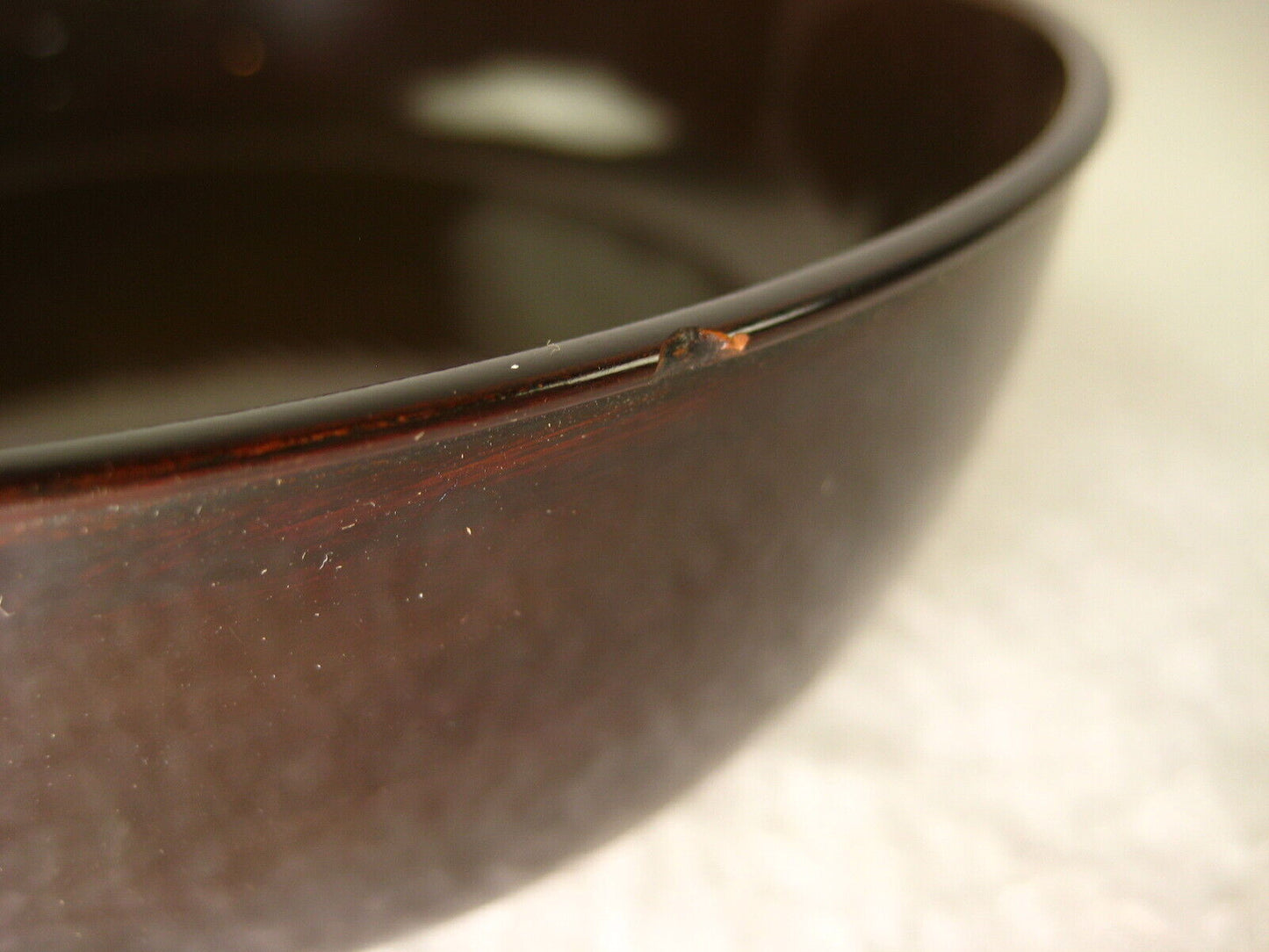 Antique Japanese Meiji Era (C1890) High Sheen Brown Lacquer Bowl Soup/Salad
