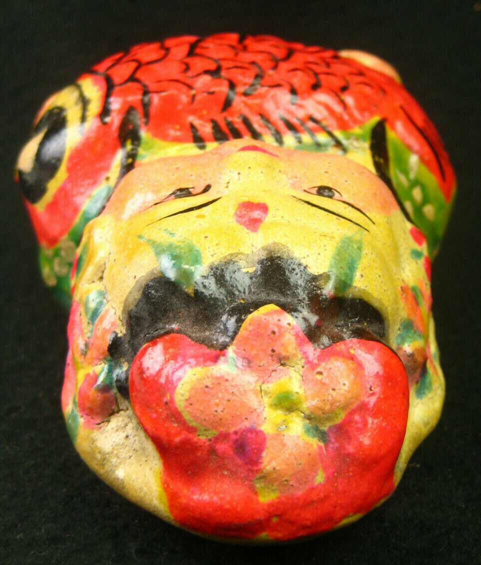 Vintage (C1950) Chinese Porcelain Lady With Red Fish Folk Art Doll Flowers
