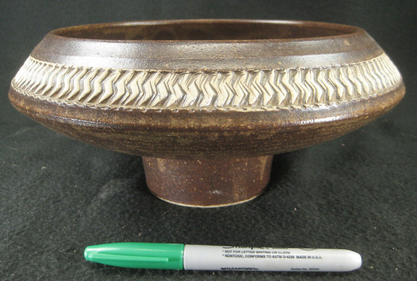 Japanese Ceramic Ikebana Vase With Kenzan Flower Frog Attached By Mizuyama 9"