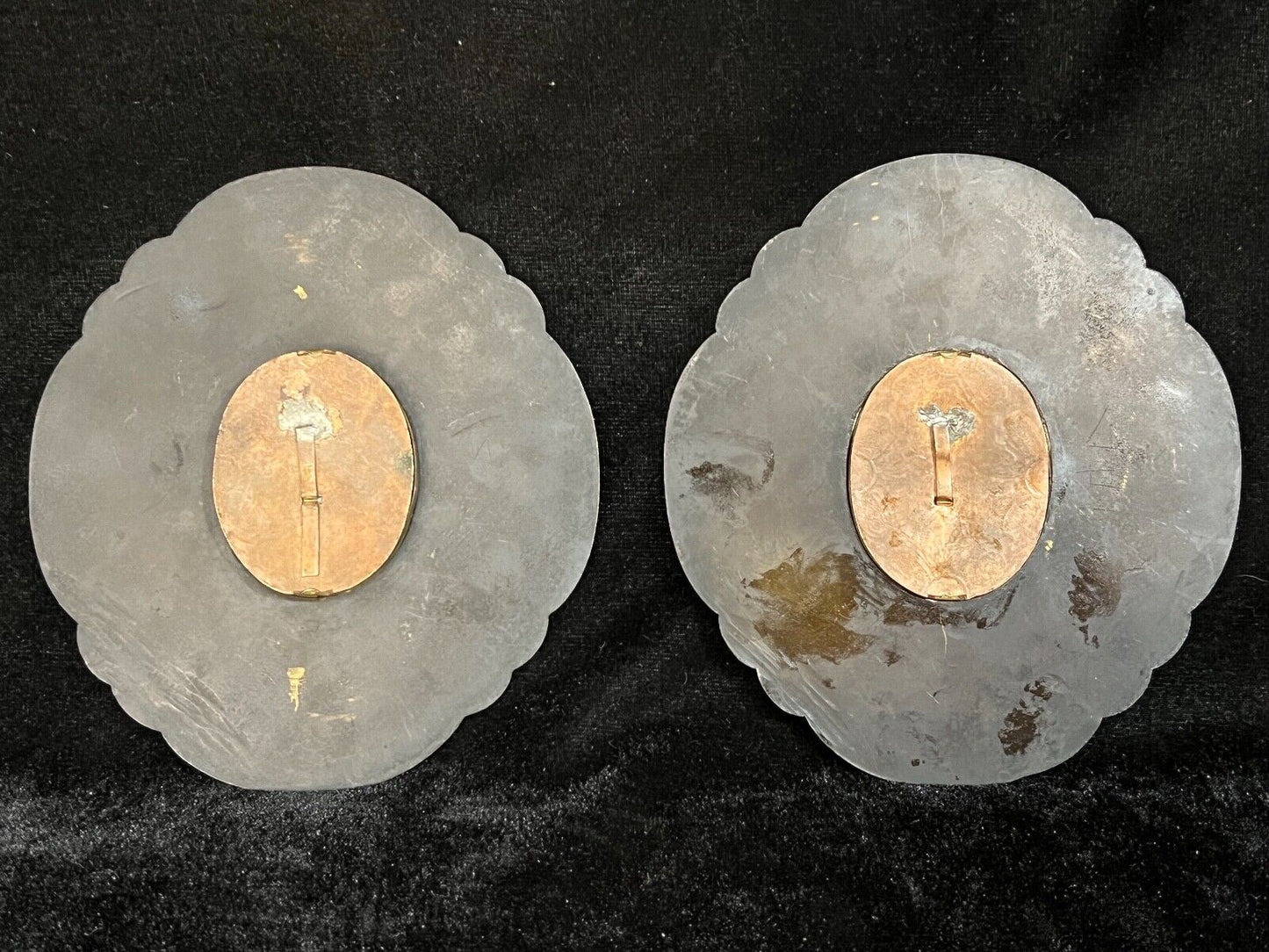 Antique Japanese C1920 Set 2 Copper Large Hikite Sliding Fusuma Door Pulls