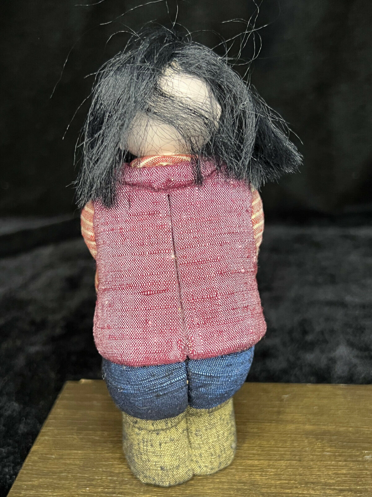 Vintage Japanese Kimekomi Dolls Boy & Girl Folk Art In Fabric 5.5"