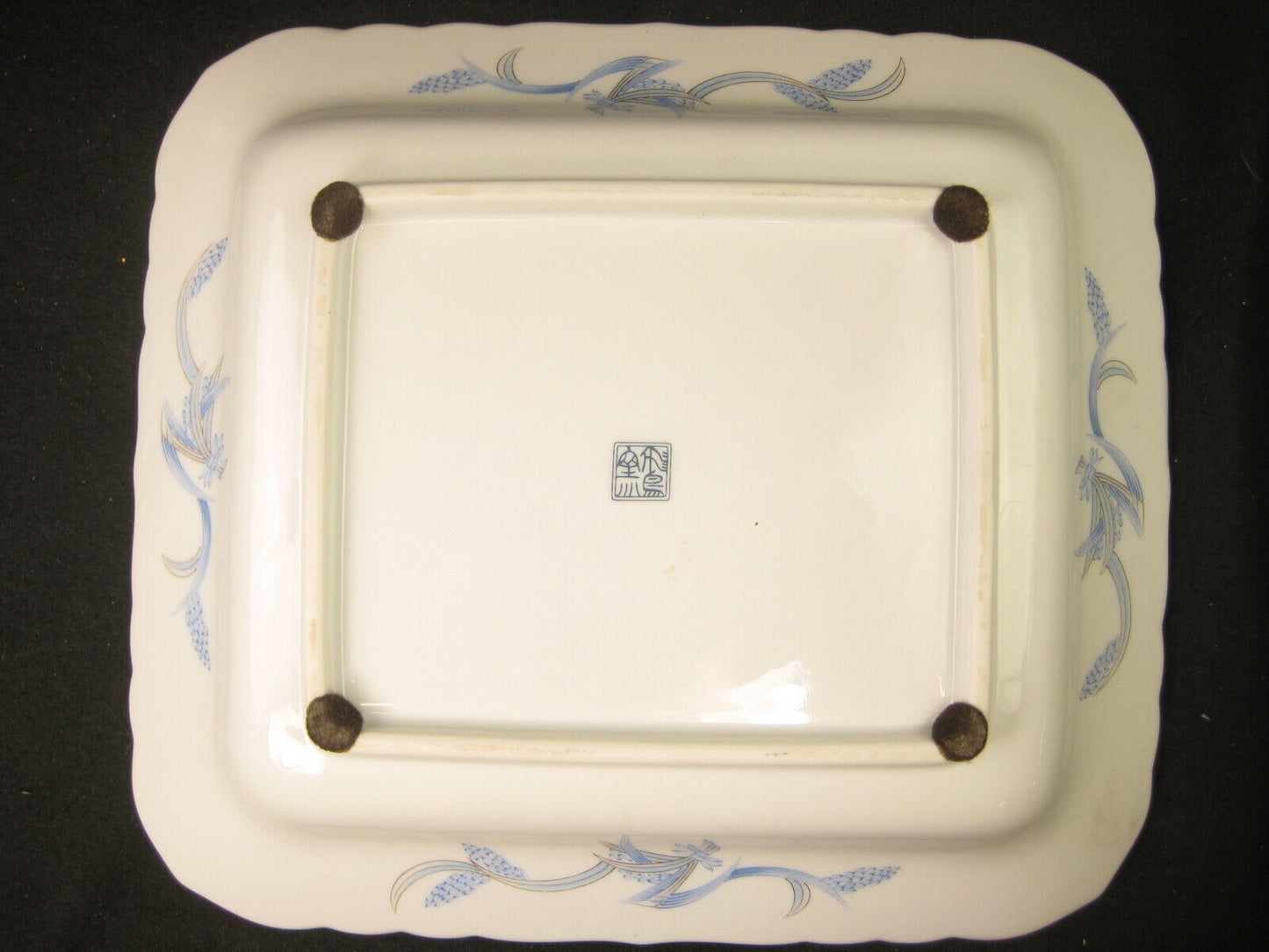 Vintage Japanese Imari Square Serving Plate Crane & Pine Rice Design