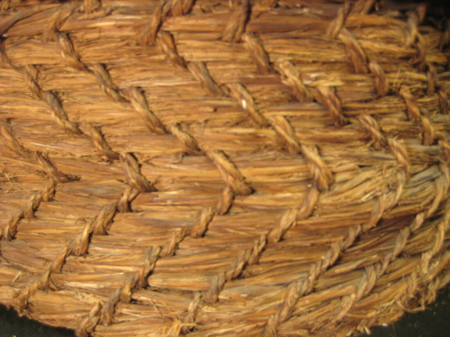 Antique Japanese Taisho Era (C. 1920) Rope Weave Kago Lidded Storage Basket