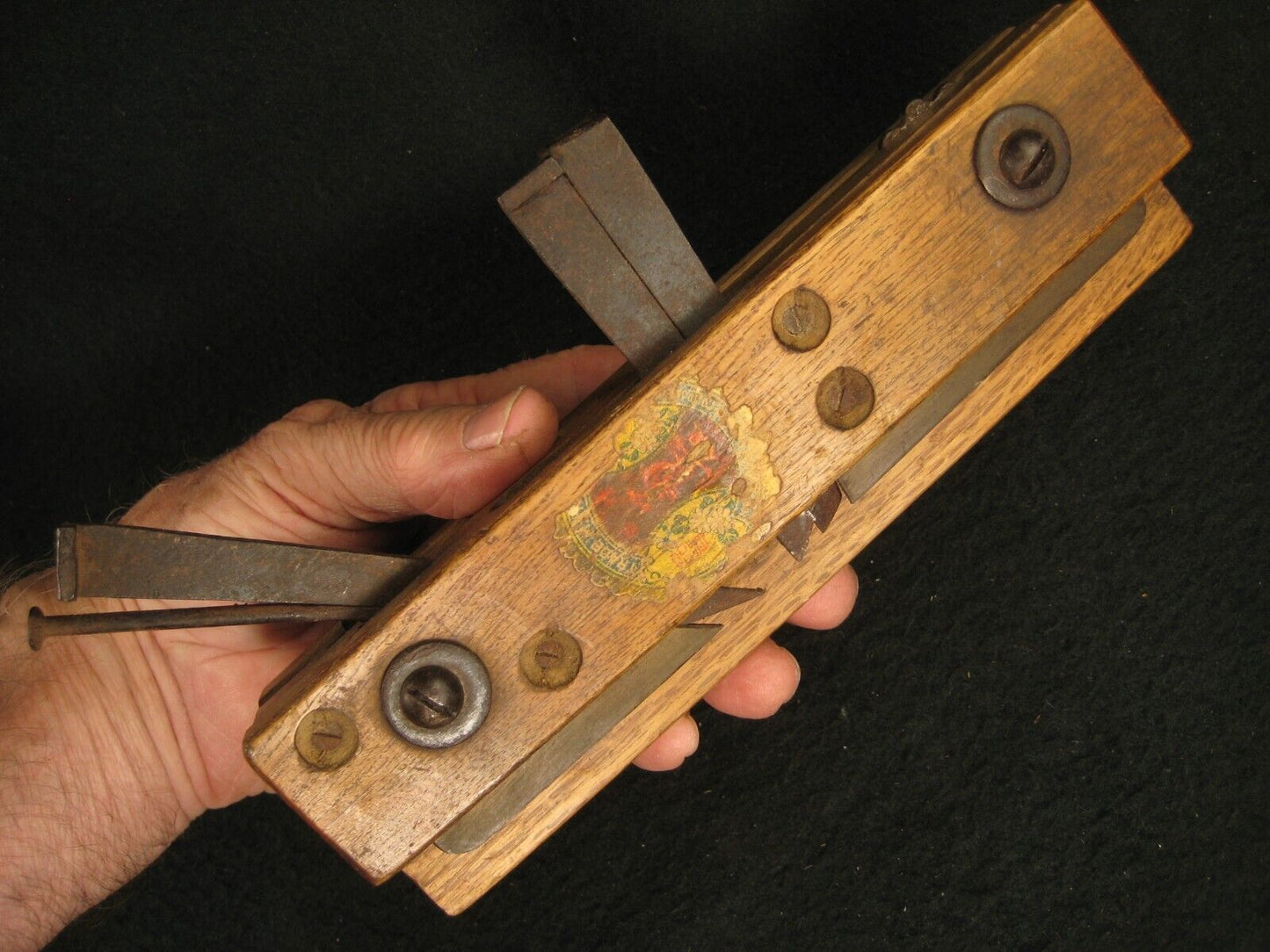 Antique Japanese Tool Kikai-Shakuri-Kana Adjustable Plow Plane