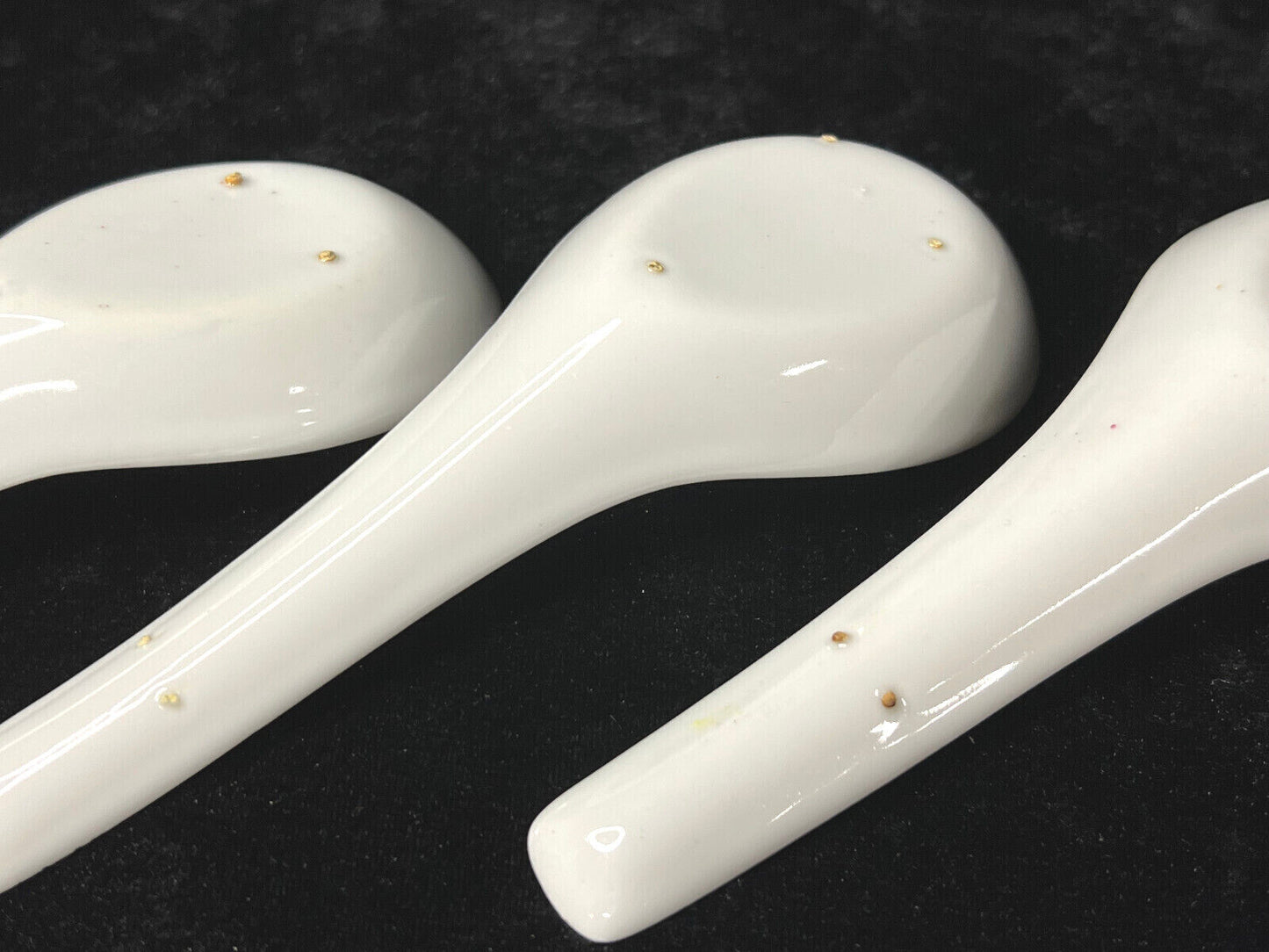 Vintage Chinese Ceramic Spoons in the Wanshou Wujiang Design 萬壽無疆