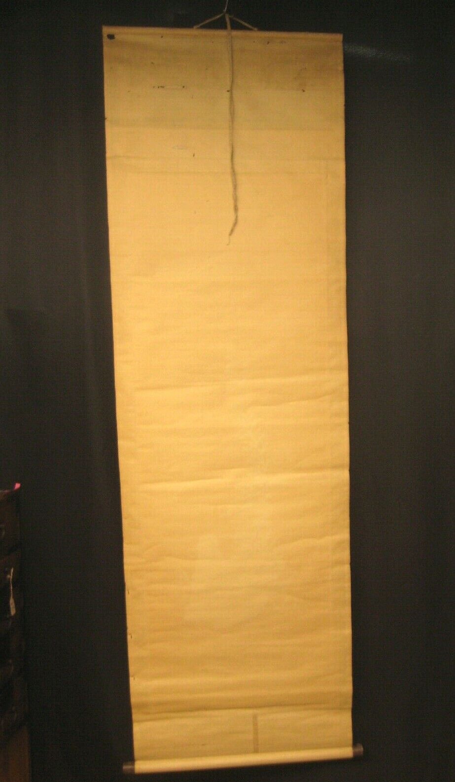 Antique Japanese Meiji Era Scroll Hand Painted Dove With Flower & Butterfly 48"
