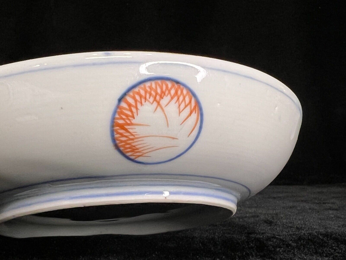 Antique Japanese Edo Era C1840 Imari Ceramic Shallow Bowl Shochikubai 6"