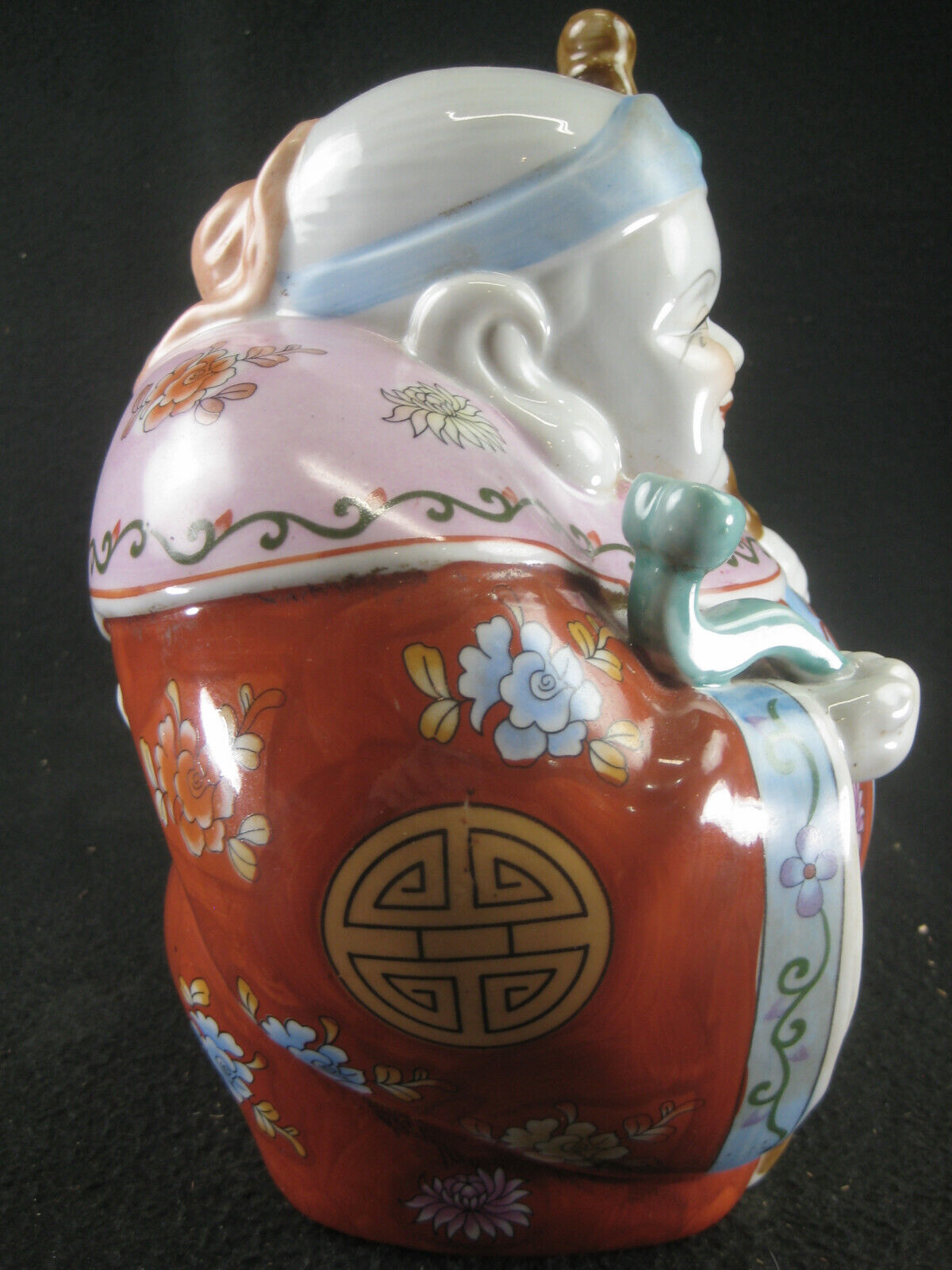 Vintage (C1950) Chinese Porcelain Jurojin God Of Luck Prosperity Longevity