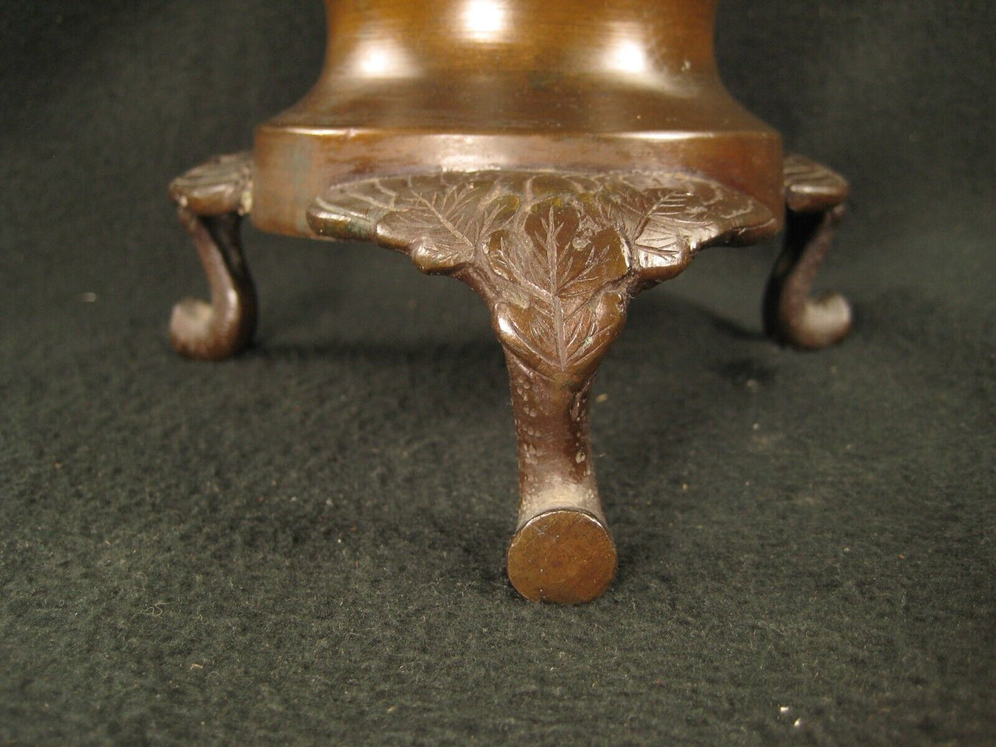 Antique Japanese Signed Usubata Bronze Ikebana Flower Vase Birds & Flowers