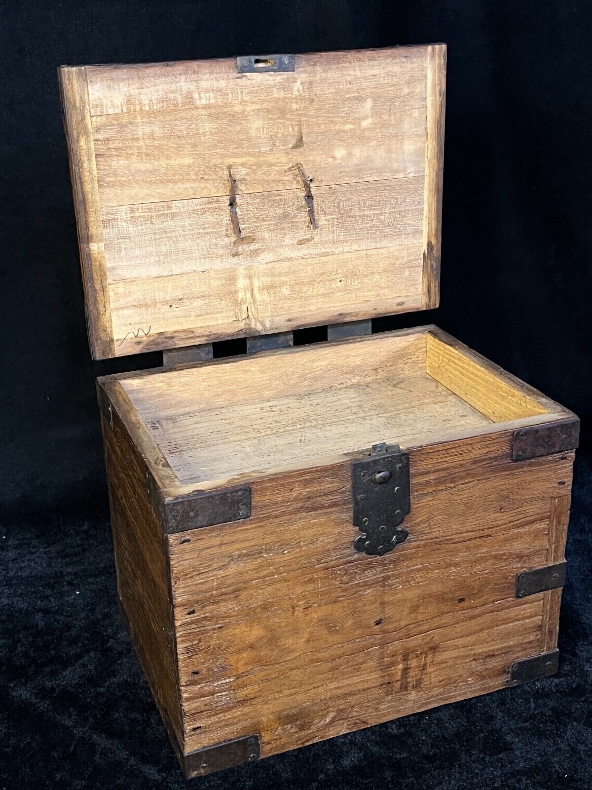 Antique Japanese Meiji Era C1890 Sugi Wood Suzuribako Calligraphy Tansu