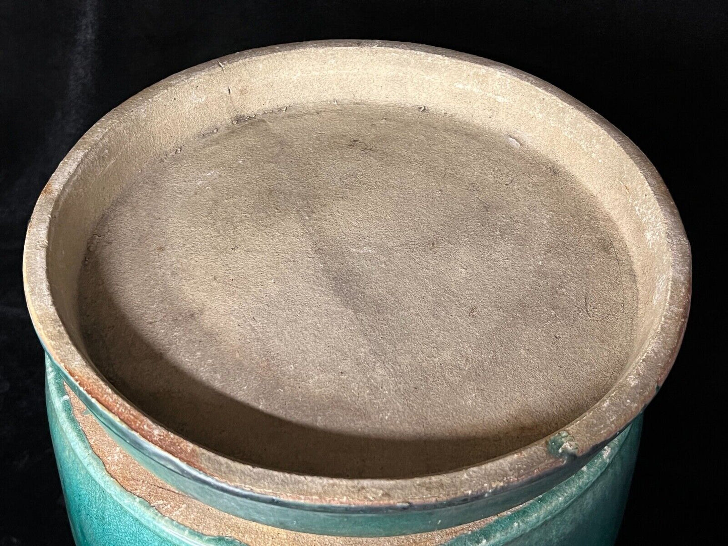 Antique Chinese (c 1890) Shiwan Glaze Large Tea Keg Jug Cask "Qingcha" 13.5"