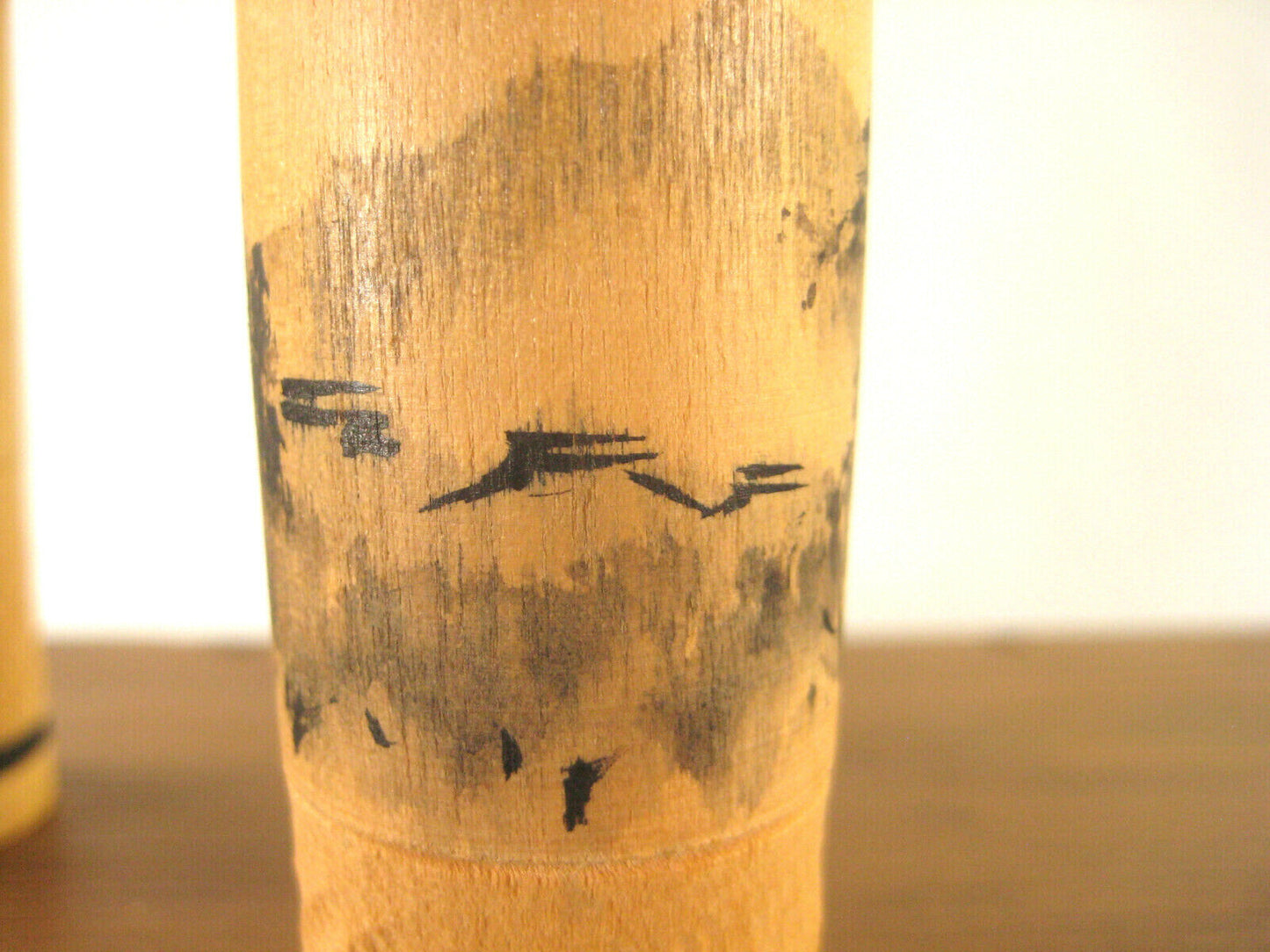 Vintage Japanese Kokeshi Pair Wooden Bobblhead Doll Hand Painted Trees 3"