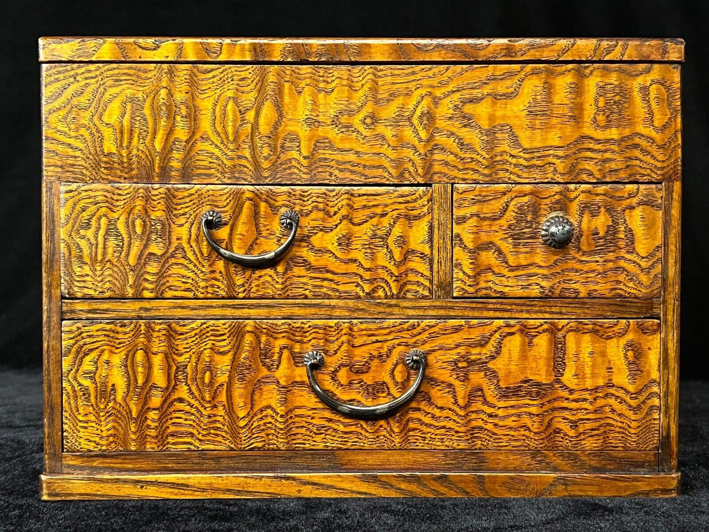 Antique Japanese Meiji Era C1890 Sugi Wood Suzuribako Calligraphy Tansu 10"