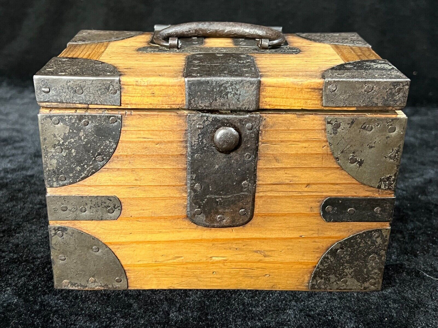 Antique Japanese Meiji/Edo 1800'S Inbako Tansu Suzuribako For Inkan Stamps 6X4"