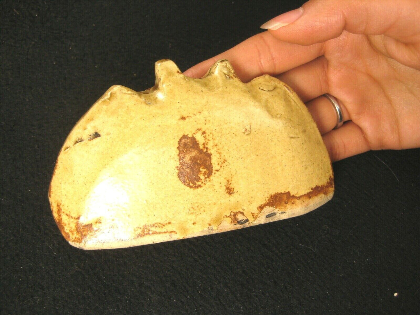 Antique Japanese Signed Hand Crafted Ceramic Calligraphy Brush Holder