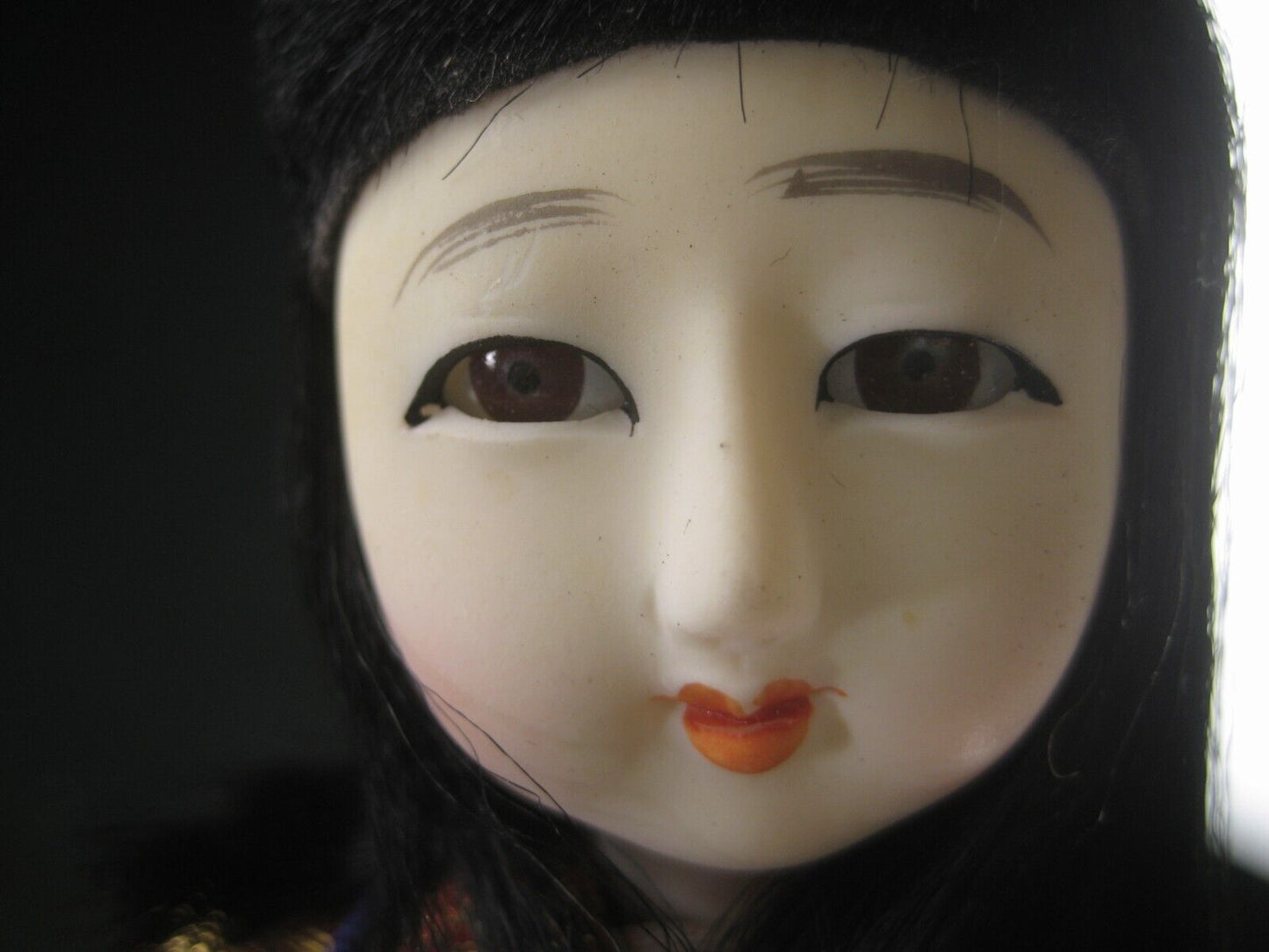 Vintage Japanese Geisha Doll W/ Bell In Red & White Sakura Kimono 11"