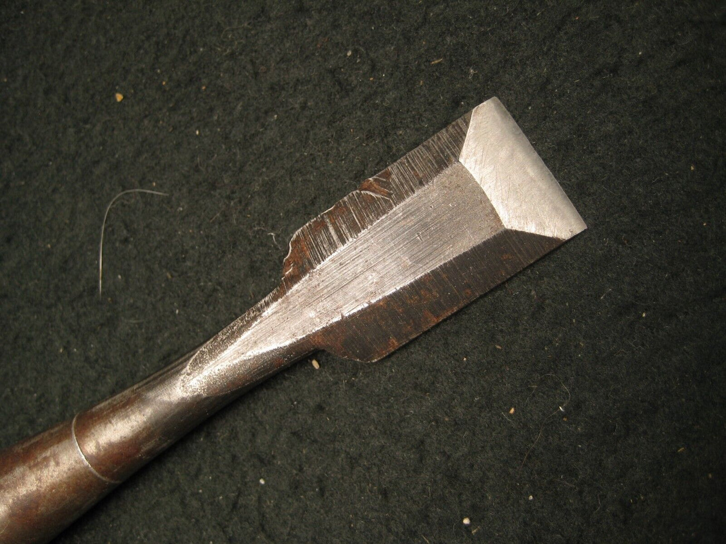 Vintage Japanese Chisel Laminated Forged Iron Blade Nomi Red Oak Handle 7/8"