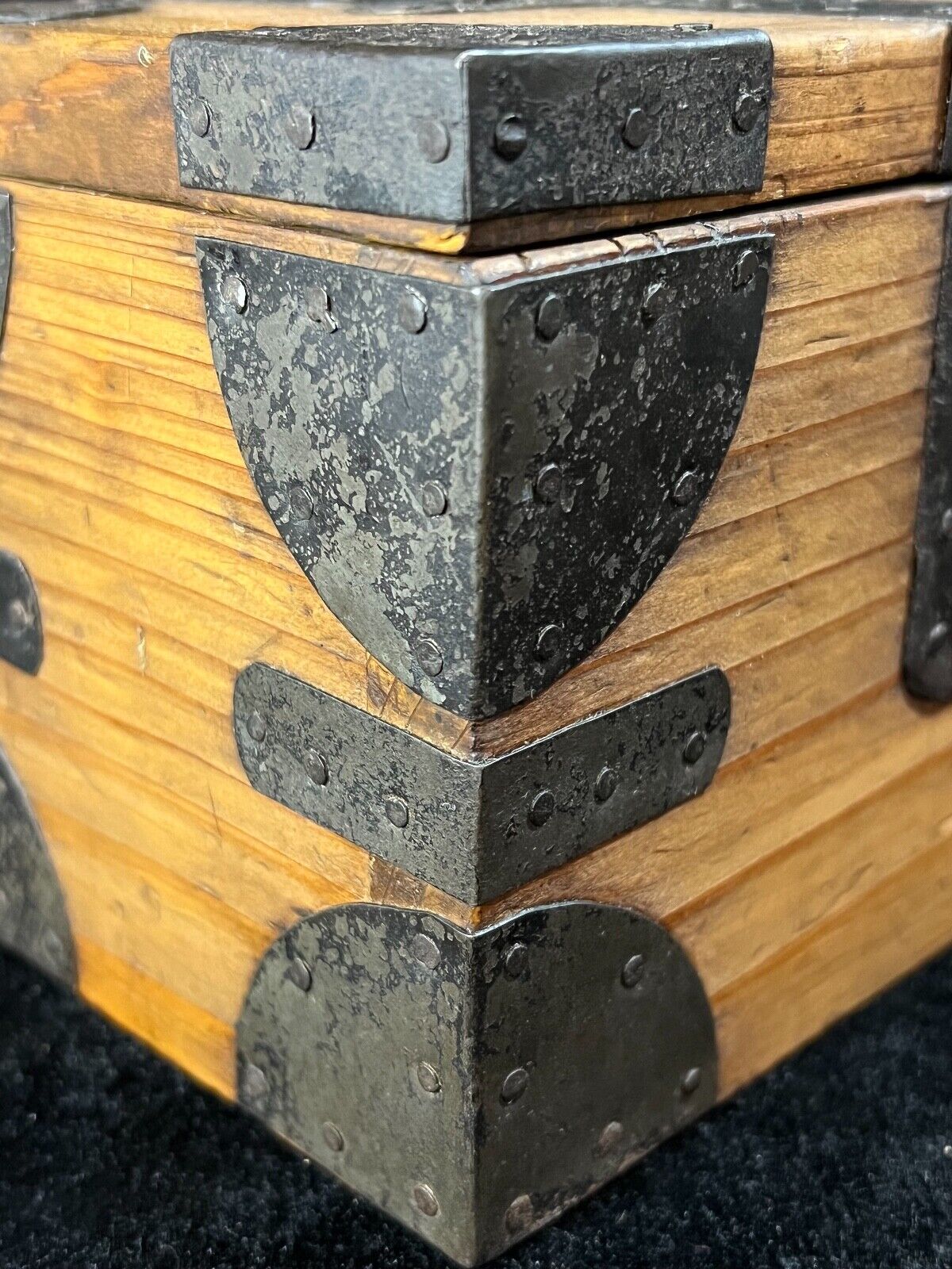 Antique Japanese Meiji/Edo 1800'S Inbako Tansu Suzuribako For Inkan Stamps 6X4"