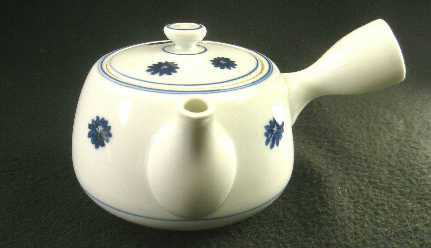 Vintage Signed Kyusu Ceramic Porcelain Tea Pot For Ocha Sencha Genmaicha
