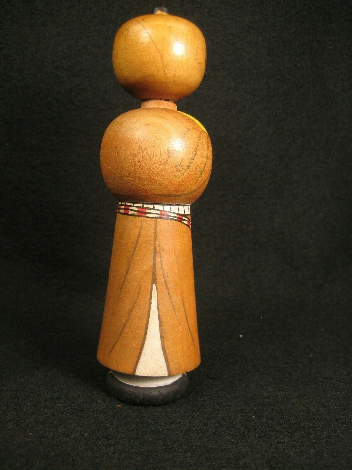Vintage Japanese Showa Era (C.1940) Wooden Kokeshi Dollsamurai 5"
