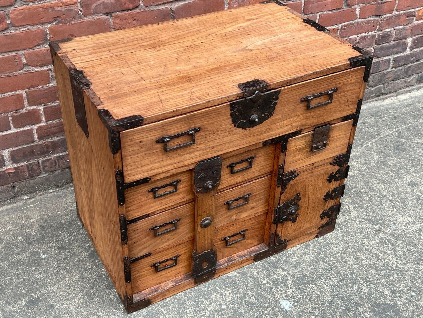 Antique Japanese Late Edo (c. 1850) Nagoya Kiri Kodansu Personal Tansu 30"W
