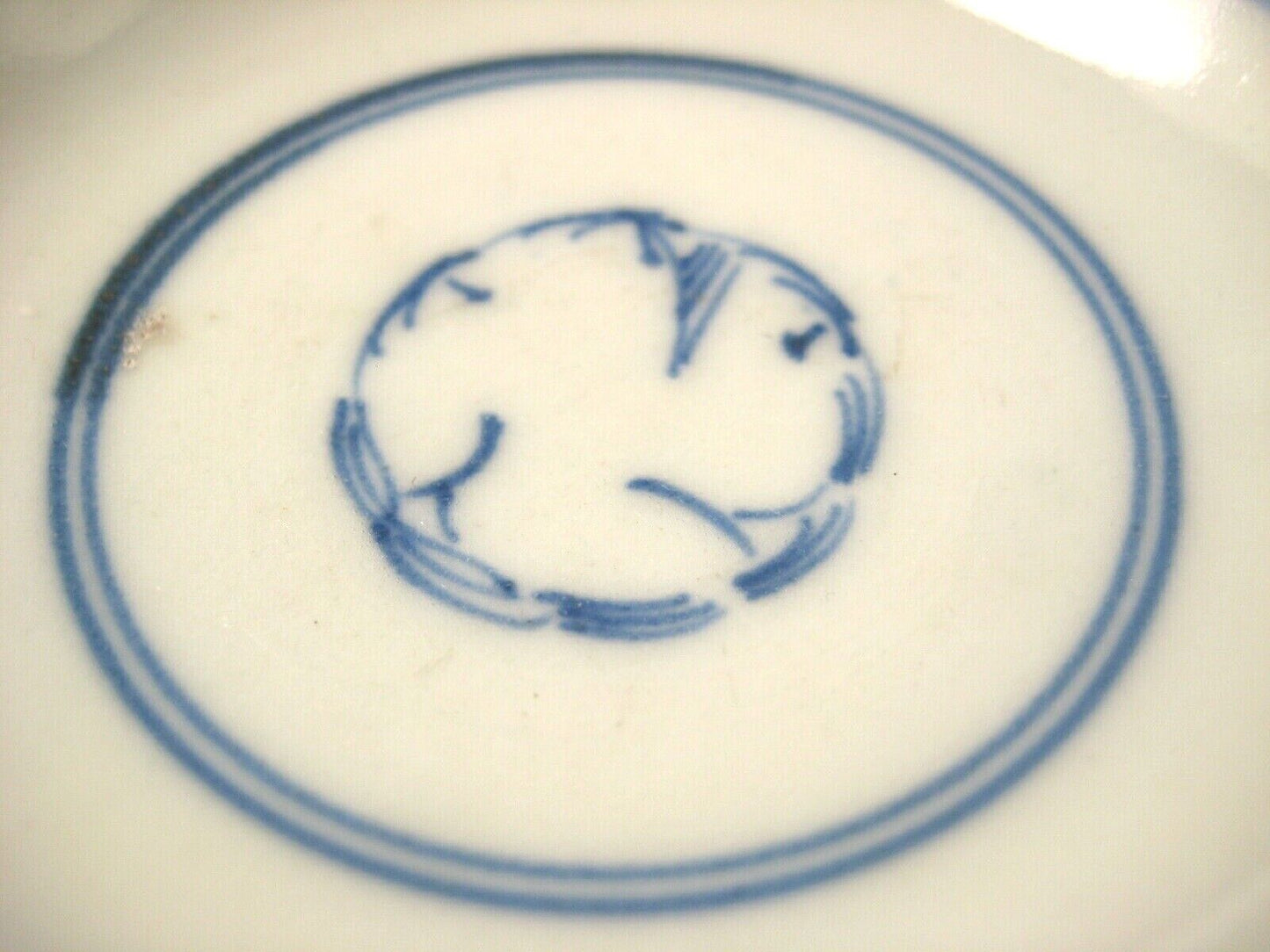 Vintage Chinese Ceramic Hand Painted In Cobalt Blue Sauce Mustard Dish